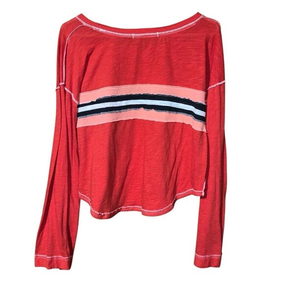 We the free inside out stitch striped top with wide sleeves size medium #752 - Picture 2 of 6